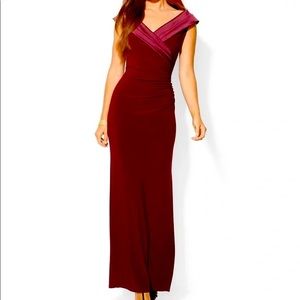 RALPH LAUREN Womens Burgundy Sleeveless Maxi Sheath